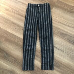 Brandy Melville Black White Stripe High Waist Skinny Cotton Pant Women size XS-S
